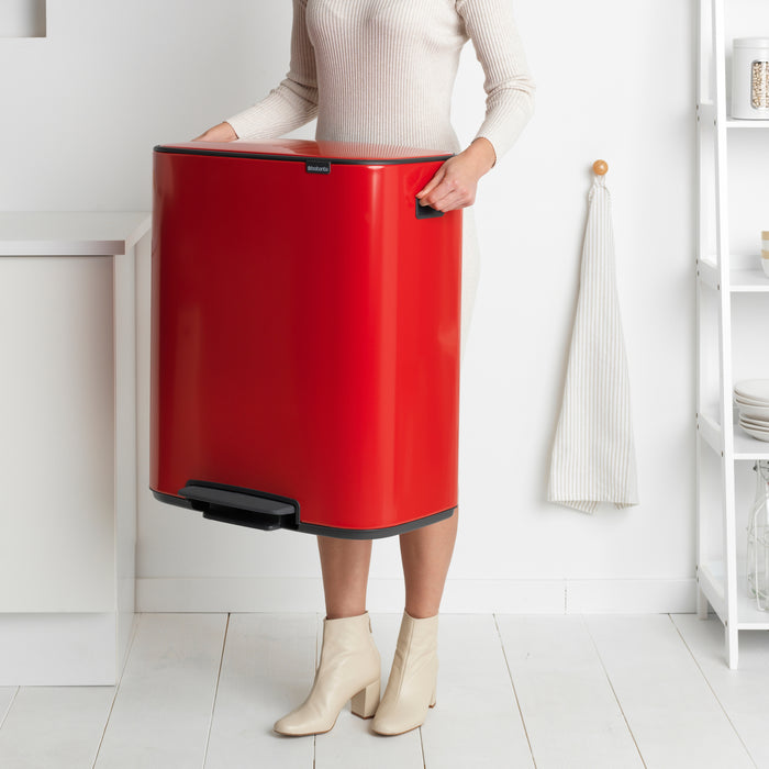 Brabantia Bo Pedaalemmer 60 Liter (2x30 liter) - Passion Red