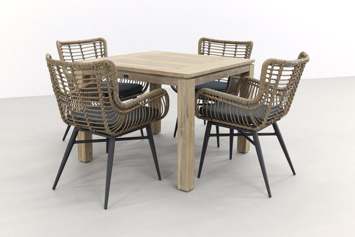 VDG Jasmine natural|Rome grey 100 cm. - tuinset 5-delig