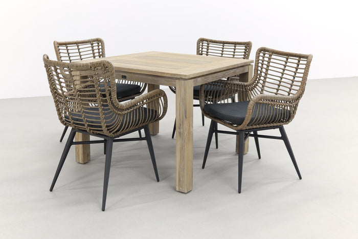 VDG Jasmine natural|Rome grey 100 cm. - tuinset 5-delig