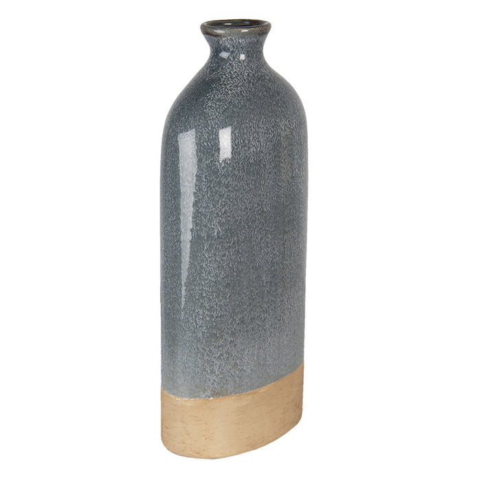 Clayre & Eef Vaas  16x9x36 cm Grijs Keramiek Rond Decoratie vaas