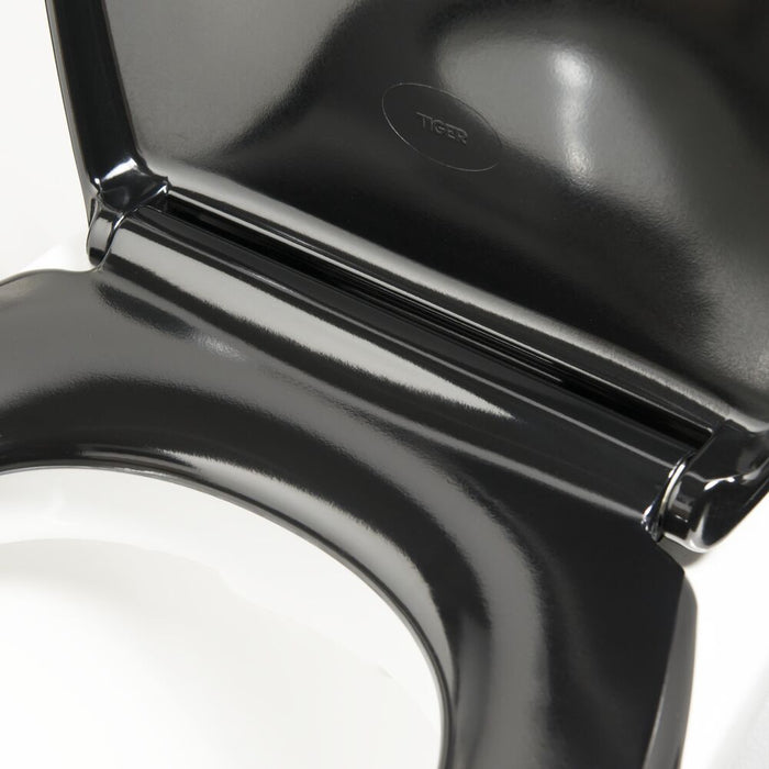 Tiger Ventura Toiletbril met Deksel Duroplast - Zwart