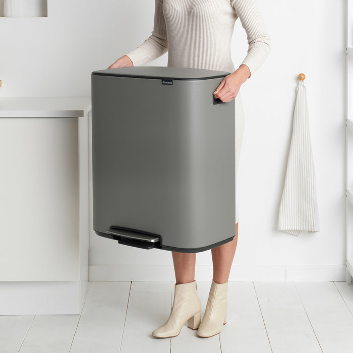 Brabantia Bo Pedaalemmer 2 x 30 L - Mineral Concrete Grey