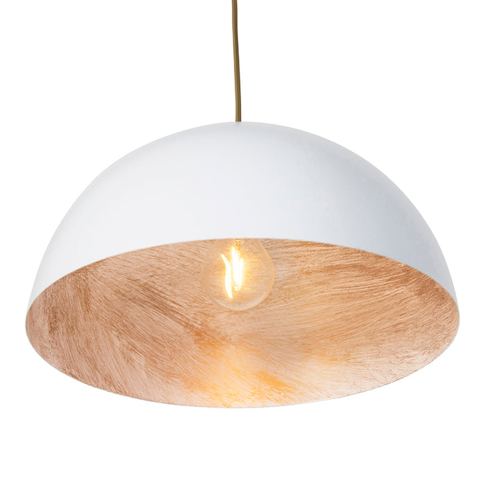 QAZQA Industriële hanglamp wit met goud 35 cm - Magna Eco