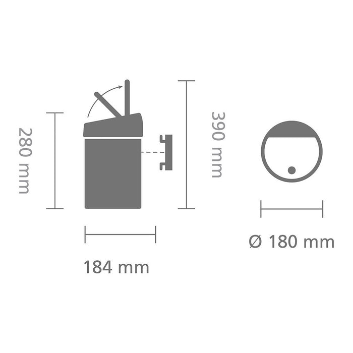 Brabantia Touch Bin Wandafvalemmer 3 Liter
