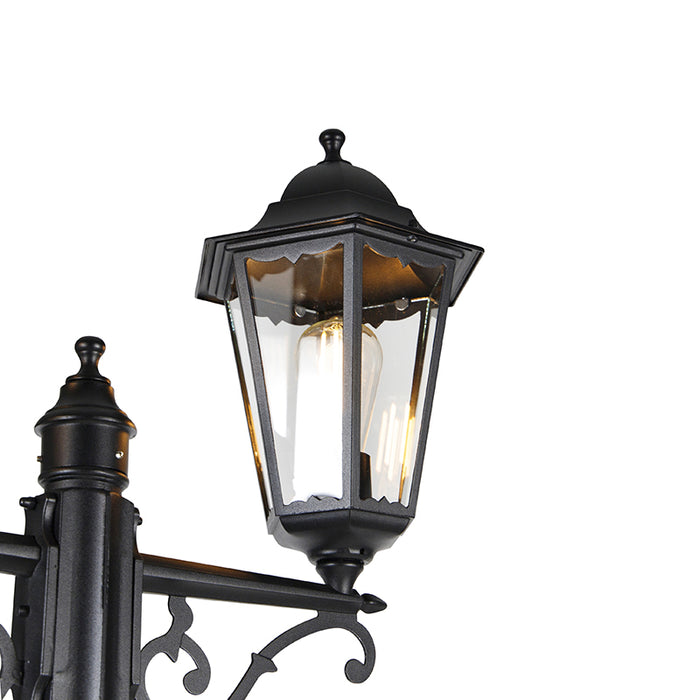 QAZQA Buitenlantaarn zwart 220 cm 2-lichts IP44 - Havana