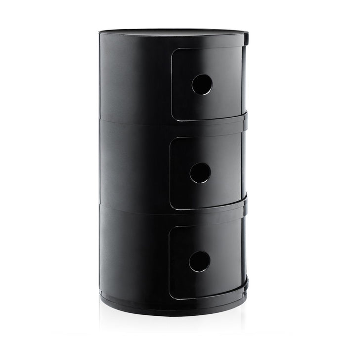 Kartell Componibili Kast Ø 32 cm - 3 Modules - Zwart
