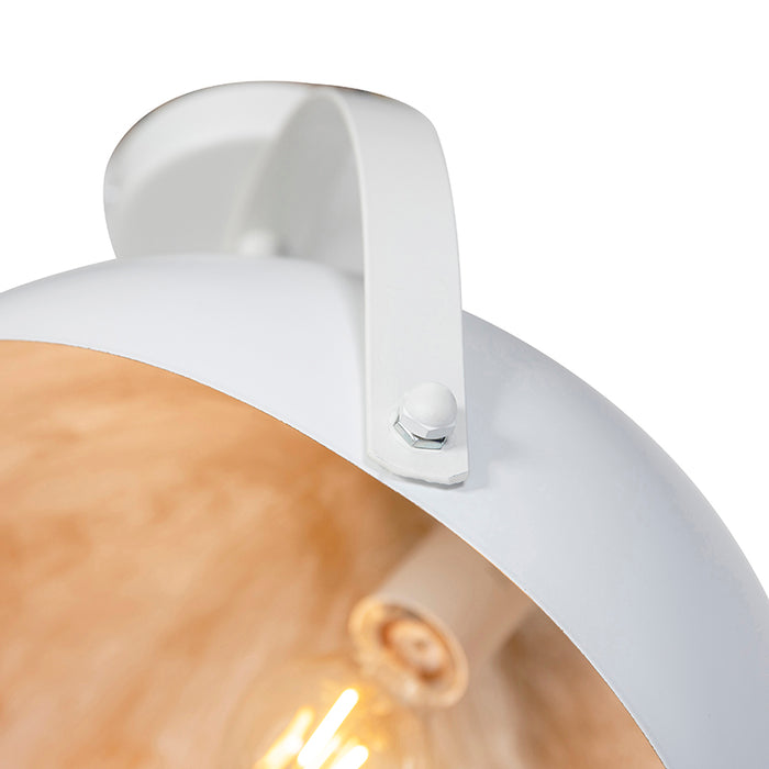 QAZQA Industriële plafondlamp wit met goud kantelbaar - Magna