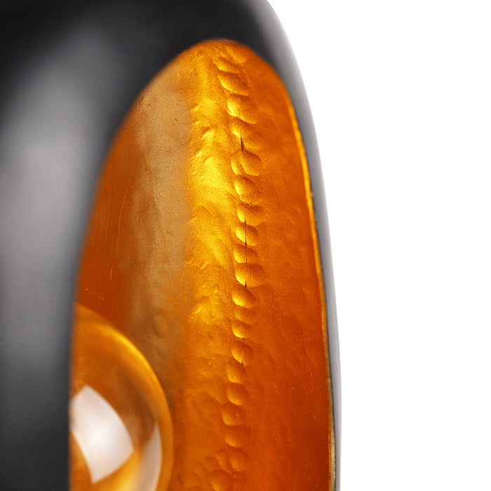 QAZQA Design tafellamp zwart met gouden binnenkant 36 cm - Cova
