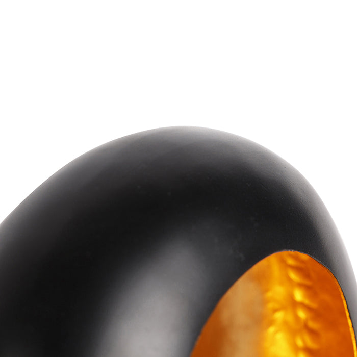 QAZQA Design tafellamp zwart met gouden binnenkant 36 cm - Cova