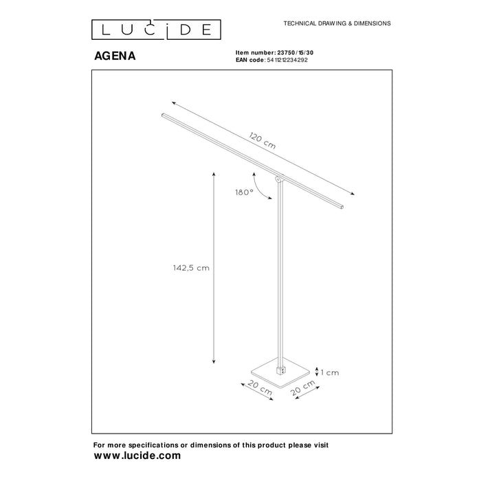 Lucide AGENA Leeslamp - Zwart
