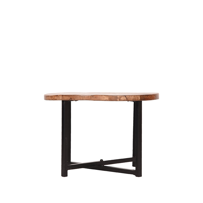 LABEL51 - Bijzettafel Dex - Rough Mangohout - Zwart Metaal