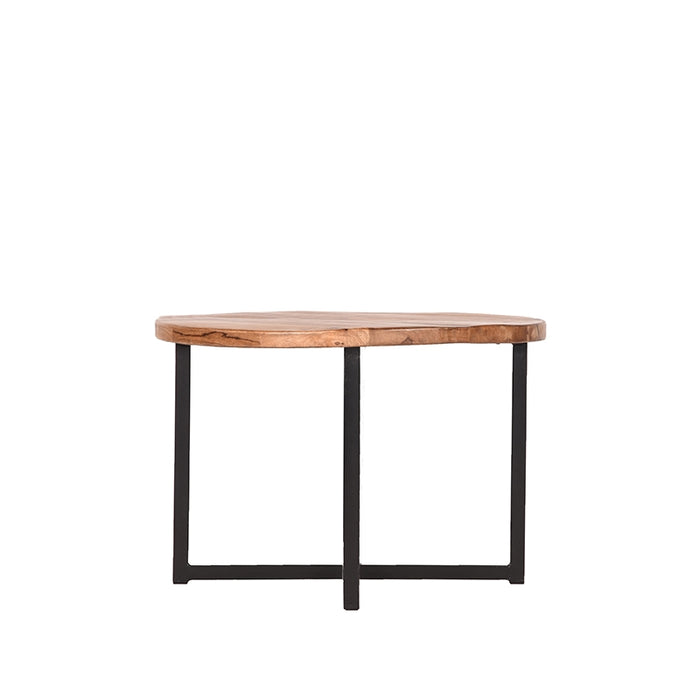 LABEL51 - Bijzettafel Dex - Rough Mangohout - Zwart Metaal