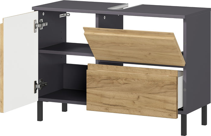 Germania Salinas Wastafelonderkast Grafiet | Eiken 60 cm