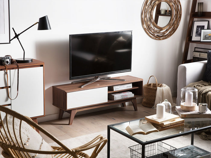 Beliani - BUFFALO  - TV-meubel - Donkere houtkleur - MDF