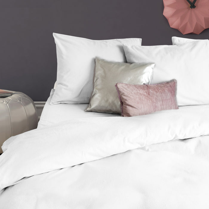 Eleganzzz Dekbedovertrek Flanel Uni wit