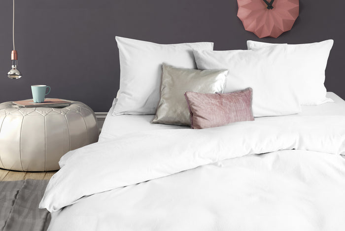 Eleganzzz Dekbedovertrek Flanel Uni wit