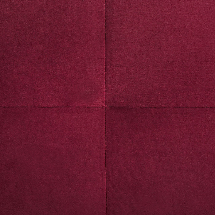 Beliani - FREDERICA - Driezitsbank - Donkerrood - Fluweel