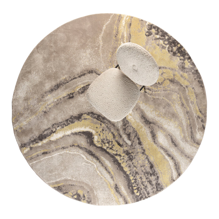 Zuiver Solar Vloerkleed Ø 200 cm - Geel/Grijs