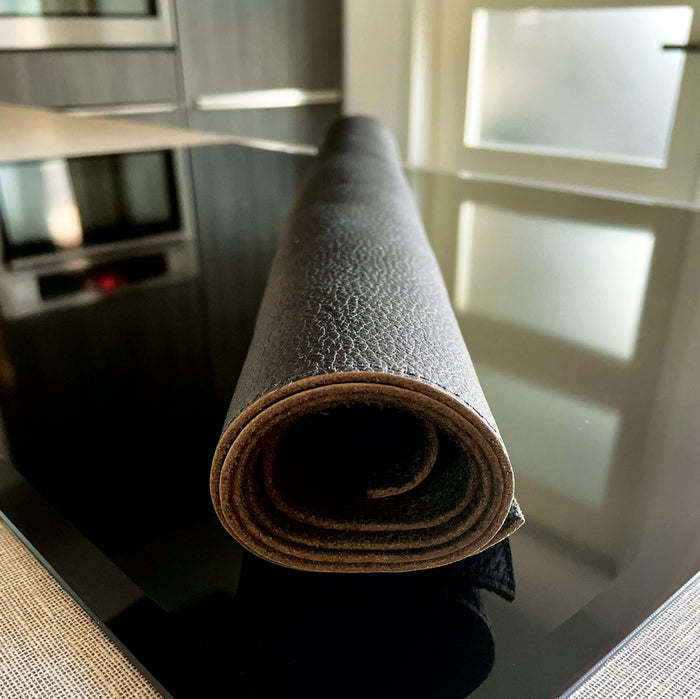 Inductie Beschermer - Leer Effen Zwart - 81x52cm