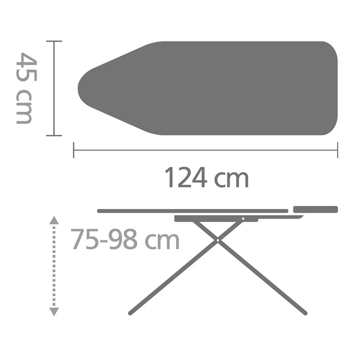Brabantia PerfectFlow Stoomunithouder Strijkplank 124 x 45 cm