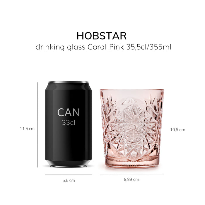 Libbey Drinkglas Hobstar Coral Pink 0,35 L - 6 st.