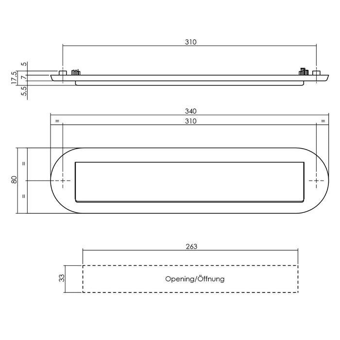 Intersteel Brievenbus ovaal met klep|regenrand rvs geborsteld