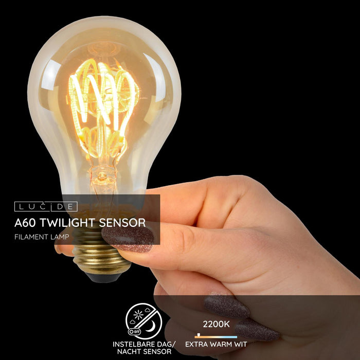 Lucide A60 TWILIGHT SENSOR Filament lamp - Amber