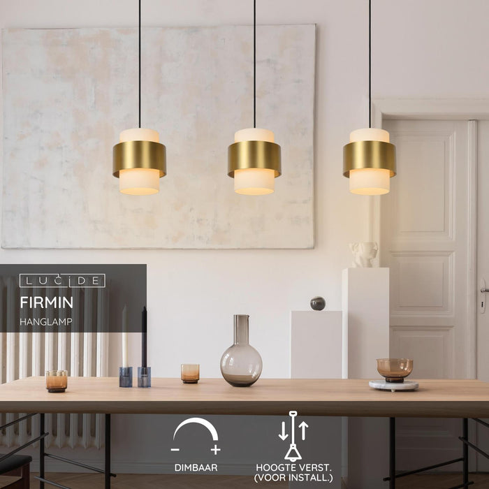 Lucide FIRMIN Hanglamp - Mat Goud | Messing
