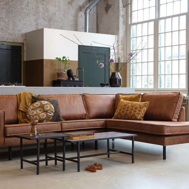 WOOOD Rodeo Chaise Longue Rechts - Eco-leder -  Cognac