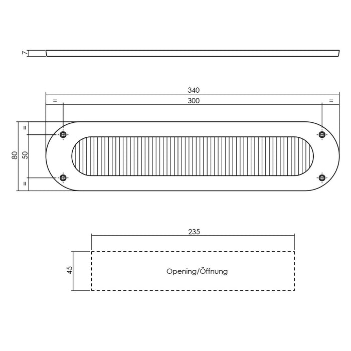 Intersteel Tochtwering ovaal rvs geborsteld