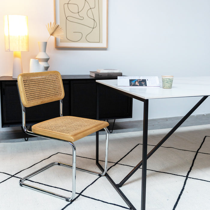 Furnified - Stoel in Natuurlijk Riet - Rotan zitting - Swing