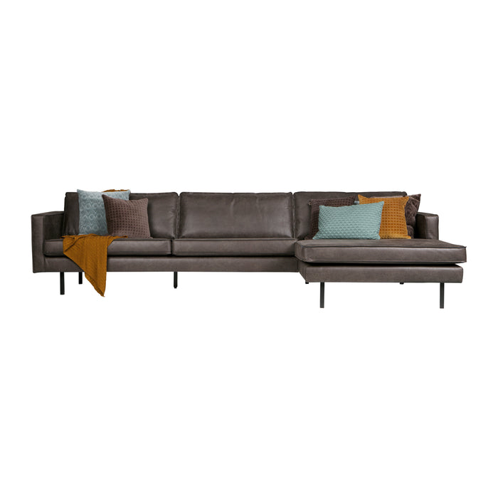 WOOOD Rodeo Chaise Longue Rechts - Eco-leder -  Zwart