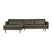 WOOOD Rodeo Chaise Longue Links - Eco-leder -  Army