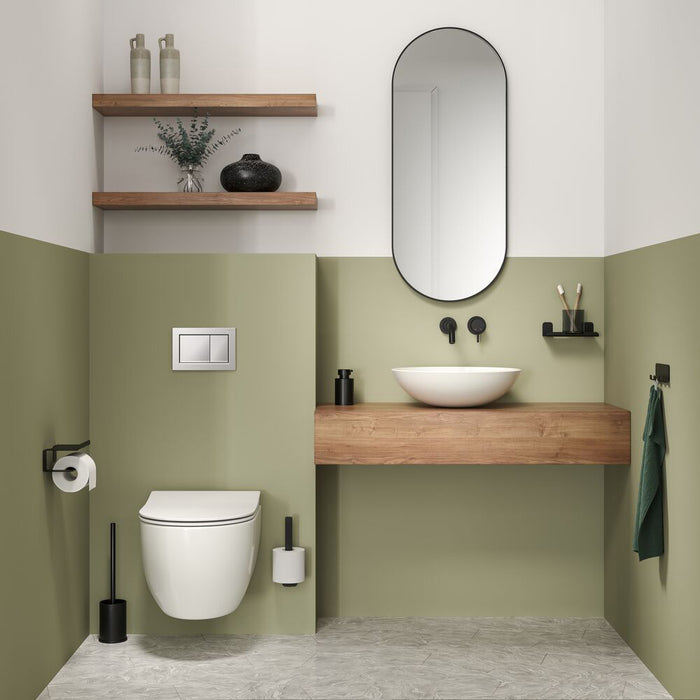 Tiger Colar Toiletrolhouder met Planchet - Zwart