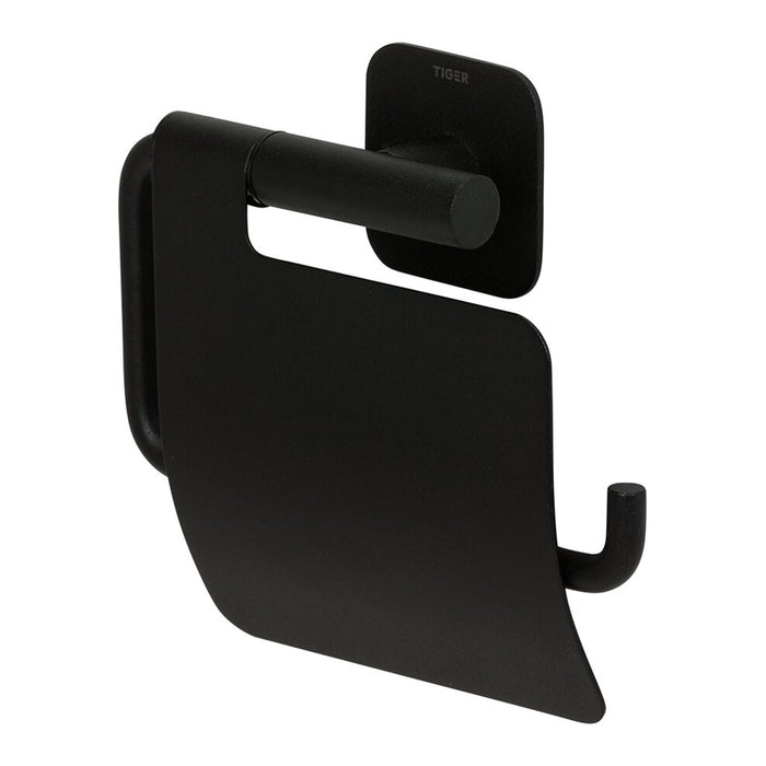 Tiger Colar Toiletrolhouder met Klep - Zwart