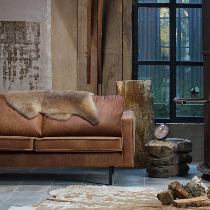 WOOOD Rodeo 2,5-zitsbank - Eco-leder -  Cognac