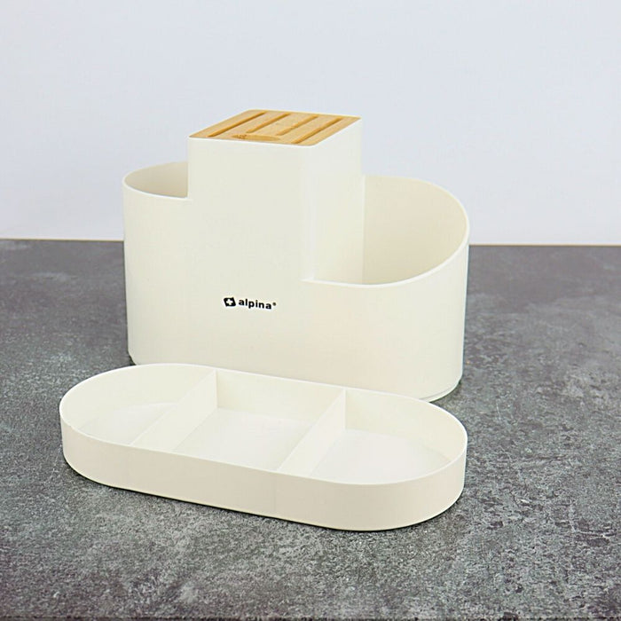 Alpina Keukengerei Houder Organizer Wit 500 g Lepelpot met Messenho...