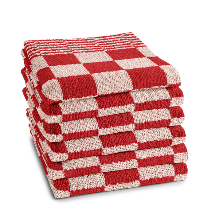 DDDDD keukendoek Barbecue - 50x55cm - Rood geruit - 6 stuks