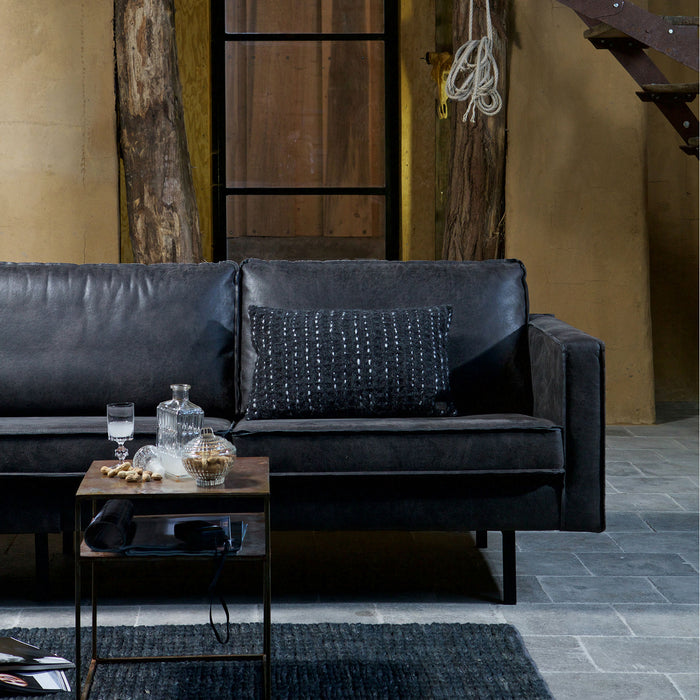 WOOOD Rodeo 2,5-zitsbank - Eco-leder -  Zwart