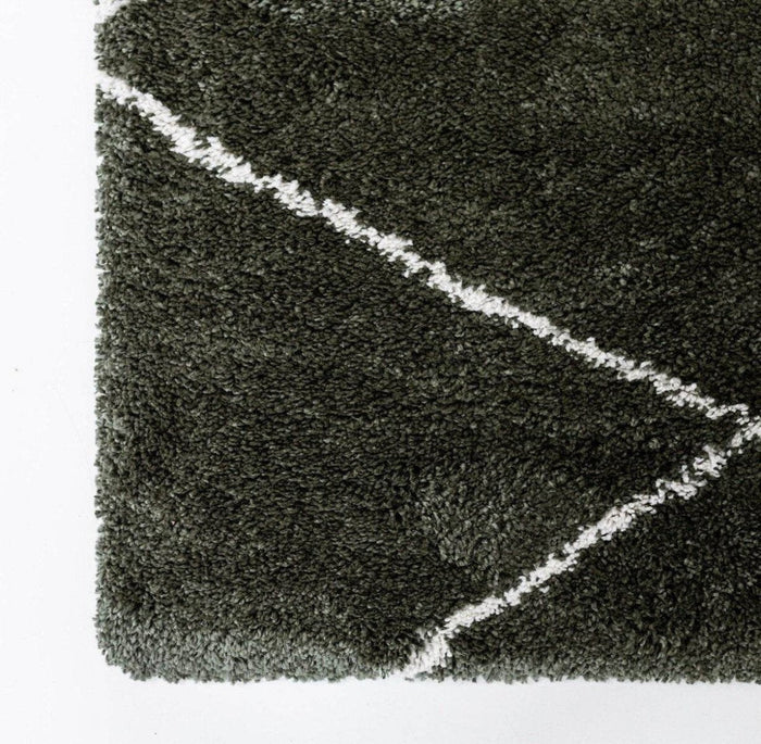 Interieur05 Berber vloerkleed hoogpolig Groen|Cream - scandinavisch...