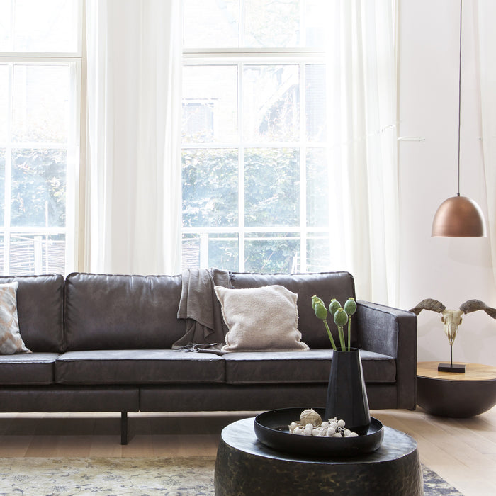 WOOOD Rodeo 3-zitsbank - Eco-leder -  Zwart