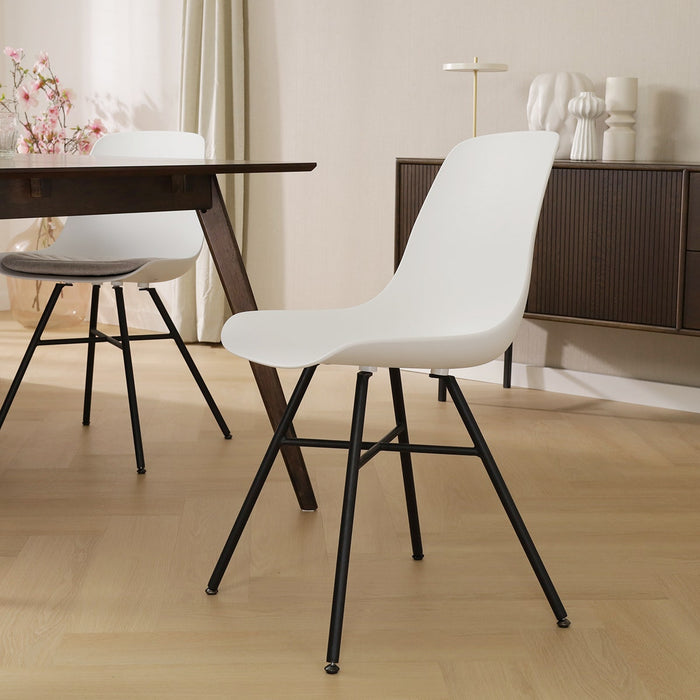 Nolon Noa-Pip Eetkamerstoel Wit - Kunststof - Zwart Onderstel