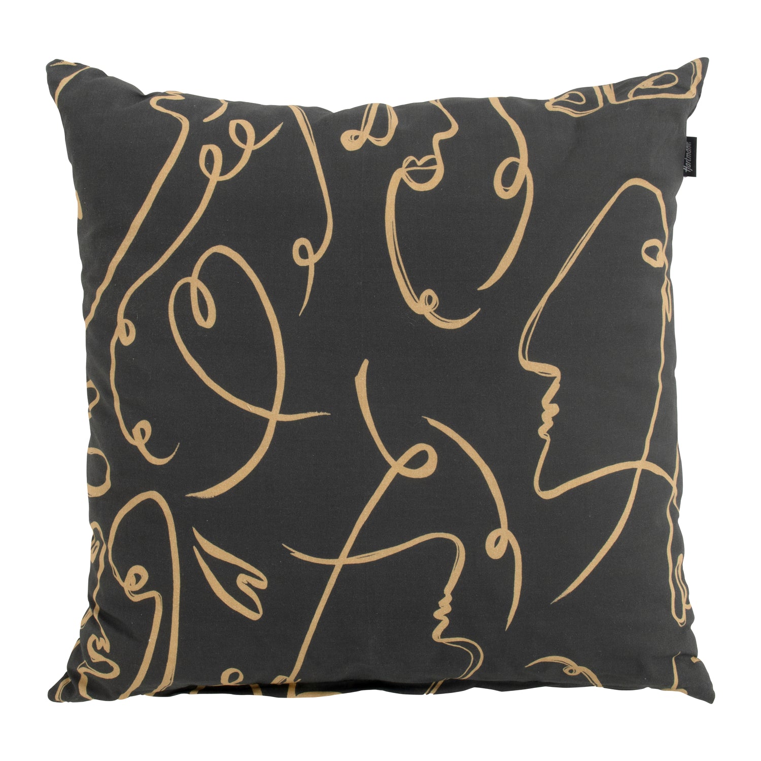 Hartman Faces Sierkussen - Zwart - 50 x 50 cm