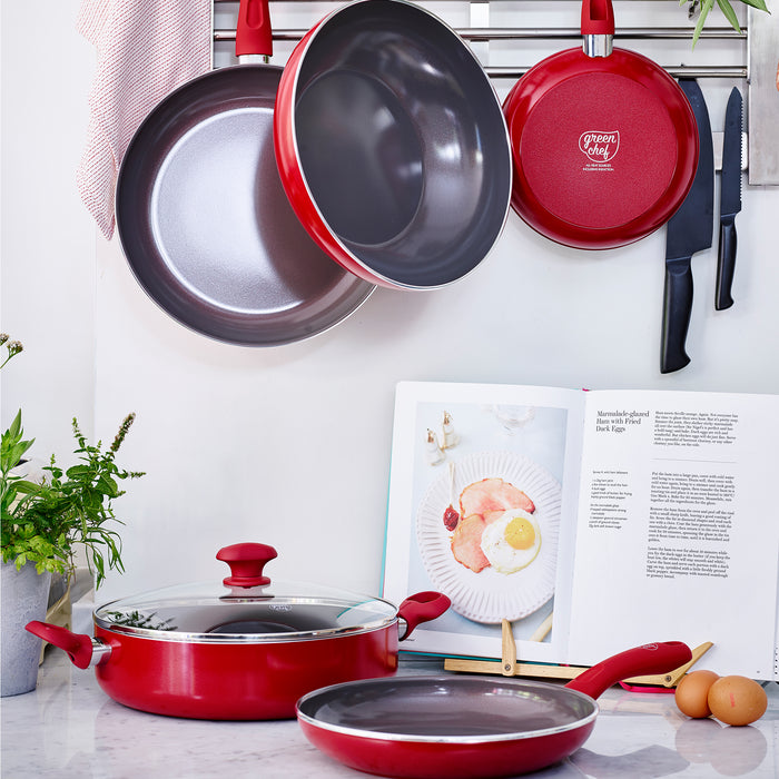 GreenChef Diamond Inductie Koekenpan - Ø30 cm - keramisch - rood