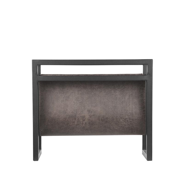 LABEL51 - Magazinehouder - Antraciet Leder l Zwart Metaal