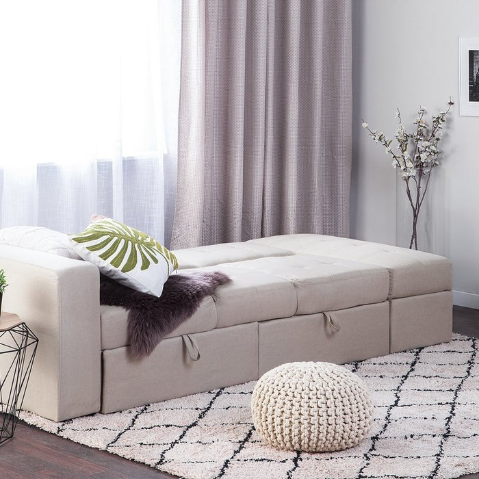 Beliani - FALSTER - Slaapbank 3-zits - Beige - Polyester