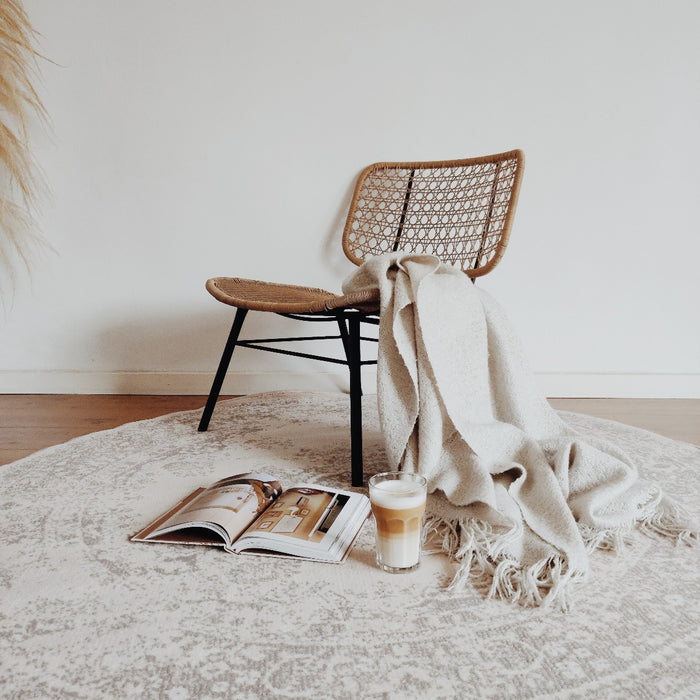 Interieur05 Rond Vintage Vloerkleed Keshan zand|beige-160  cm