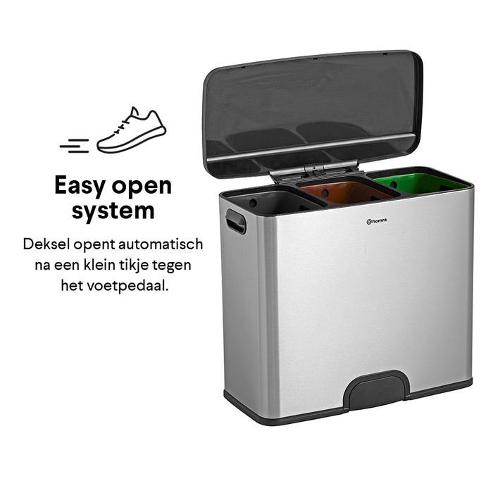 Homra 'Kick me' Afvalemmer met Sensor 45 Liter (15+15+15 liter)