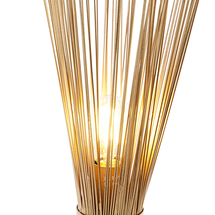 QAZQA Landelijke tafellamp messing - Broom