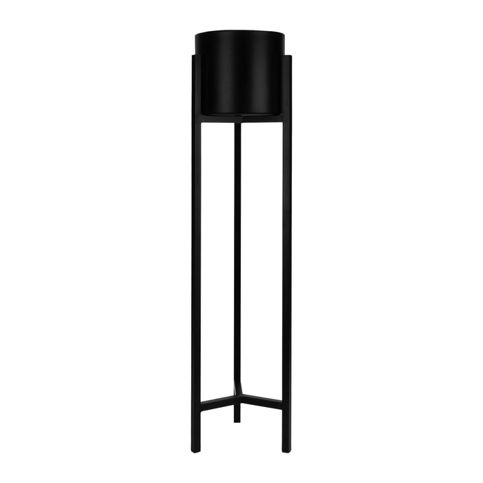 QUVIO Plantenstandaard inclusief pot - 22x22x90 cm - Zwart - L